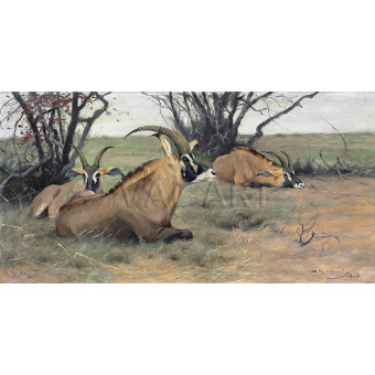 РЕПРОДУКЦИИ НА КАРТИНИ Антилопи почиващи на сянка (1913)